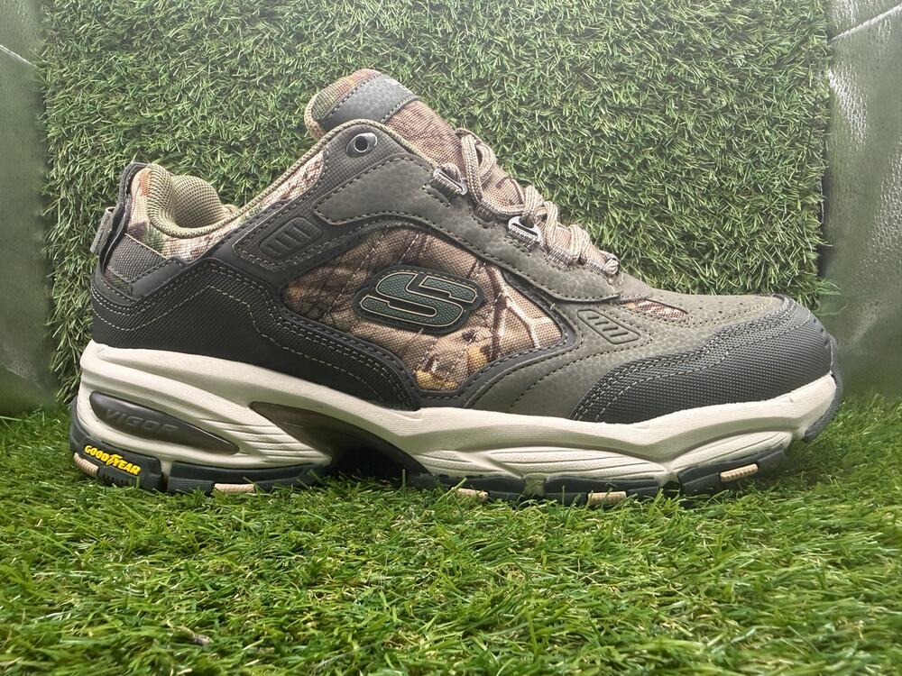 Skechers Vigor 3.0 237149-OLV Athletic Sneaker Men 10.5 Green Camouflage Leather